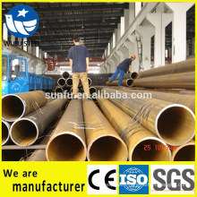 China supplier black welded Erw pipe line